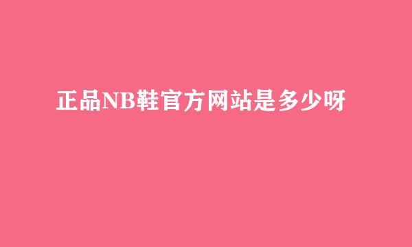 正品NB鞋官方网站是多少呀