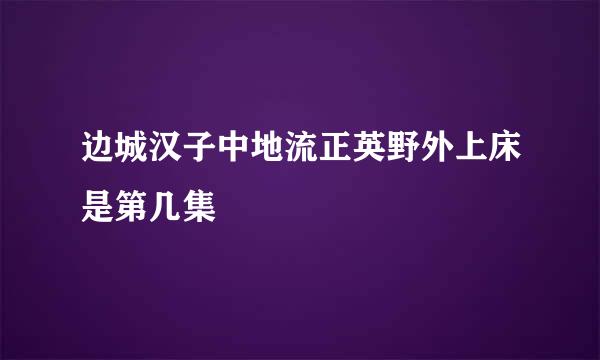 边城汉子中地流正英野外上床是第几集