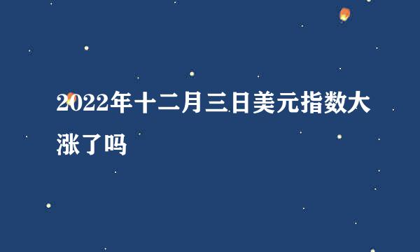 2022年十二月三日美元指数大涨了吗