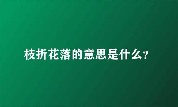 枝折花落的意思是什么？