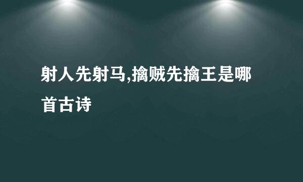 射人先射马,擒贼先擒王是哪首古诗