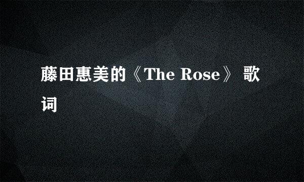 藤田惠美的《The Rose》 歌词