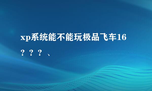 xp系统能不能玩极品飞车16？？？、