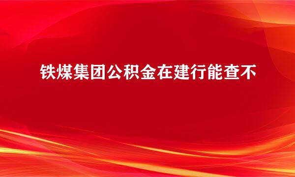 铁煤集团公积金在建行能查不