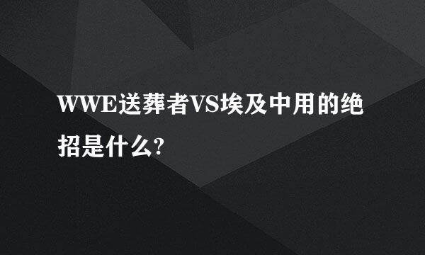 WWE送葬者VS埃及中用的绝招是什么?