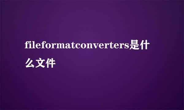 fileformatconverters是什么文件