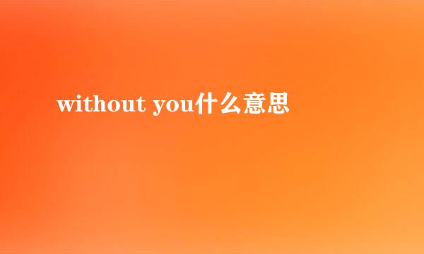 without you什么意思