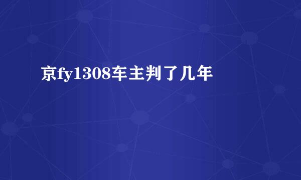 京fy1308车主判了几年