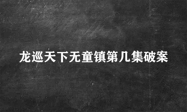 龙巡天下无童镇第几集破案