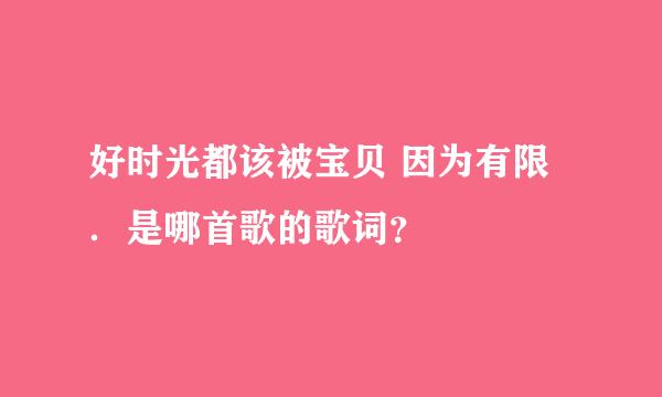 好时光都该被宝贝 因为有限．是哪首歌的歌词？