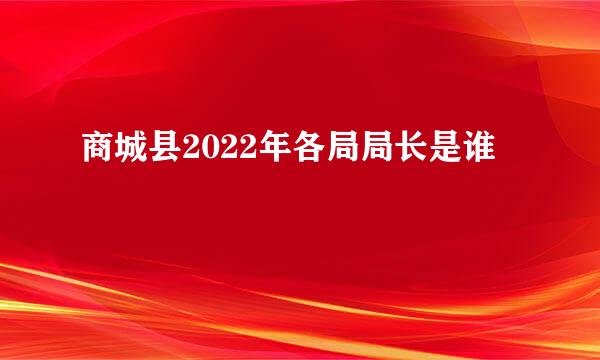 商城县2022年各局局长是谁