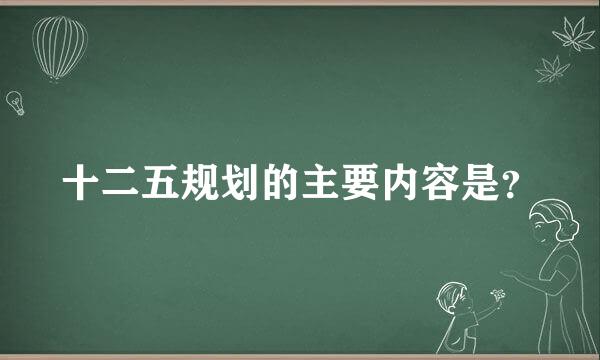 十二五规划的主要内容是？