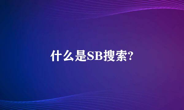 什么是SB搜索?