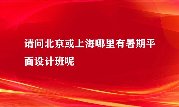 请问北京或上海哪里有暑期平面设计班呢