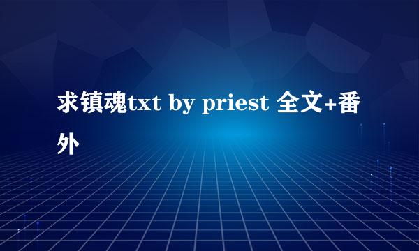 求镇魂txt by priest 全文+番外