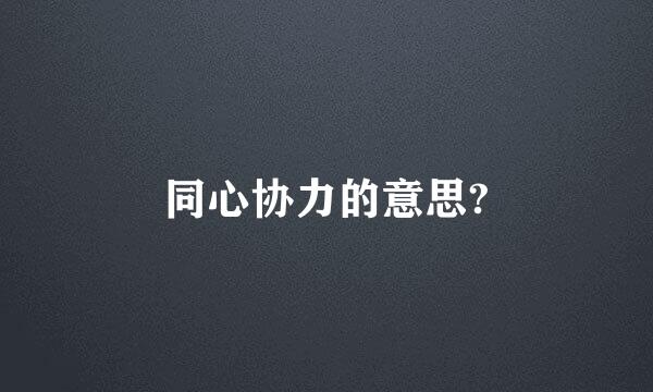 同心协力的意思?