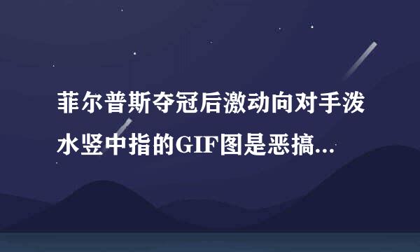 菲尔普斯夺冠后激动向对手泼水竖中指的GIF图是恶搞吗？求真相..