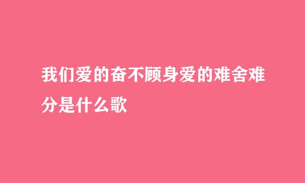 我们爱的奋不顾身爱的难舍难分是什么歌