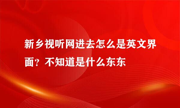 新乡视听网进去怎么是英文界面？不知道是什么东东