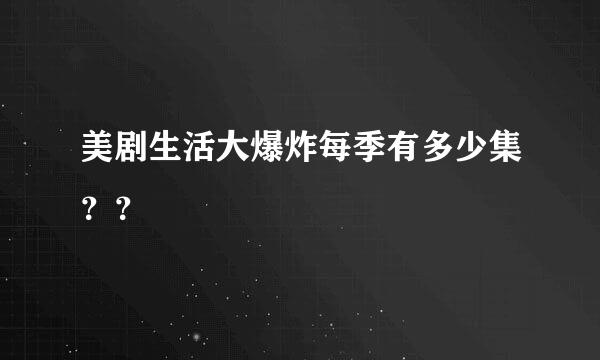 美剧生活大爆炸每季有多少集？？