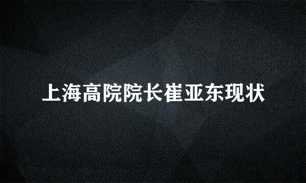 上海高院院长崔亚东现状