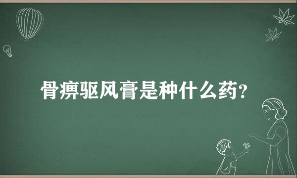 骨痹驱风膏是种什么药？