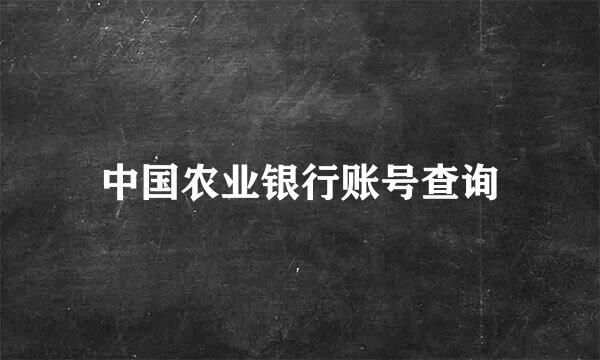 中国农业银行账号查询