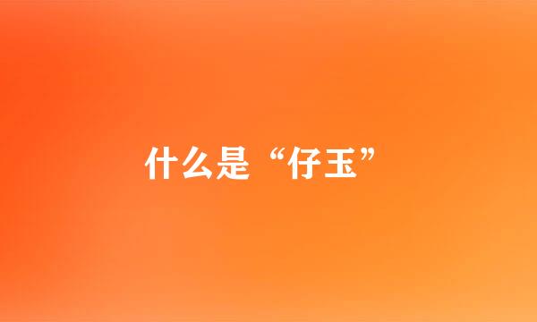 什么是“仔玉”