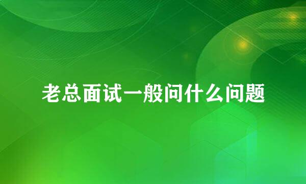 老总面试一般问什么问题