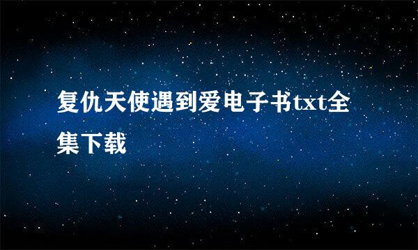 复仇天使遇到爱电子书txt全集下载