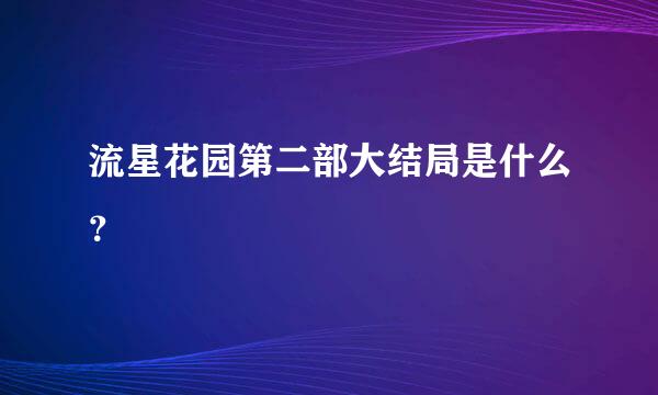 流星花园第二部大结局是什么？