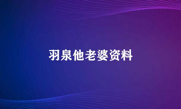 羽泉他老婆资料