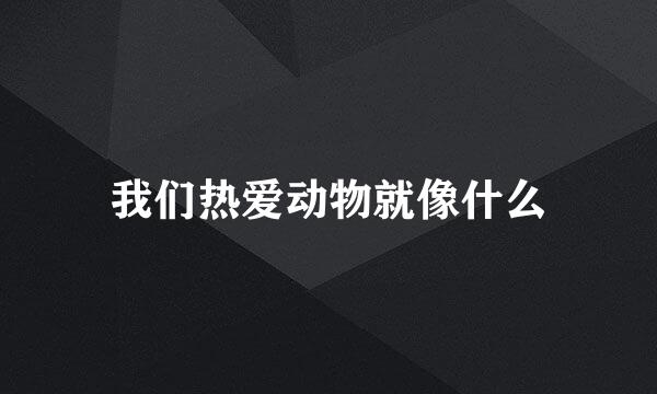 我们热爱动物就像什么