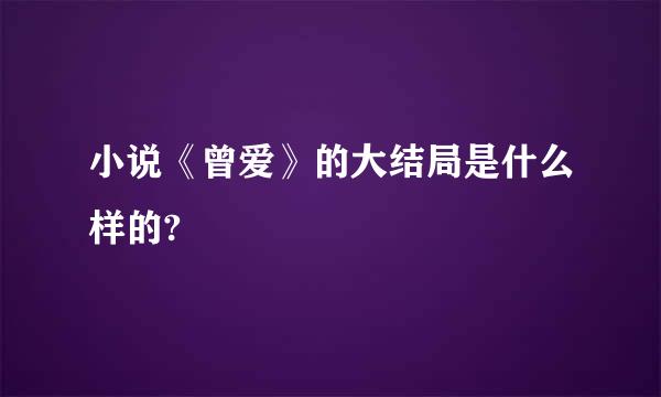 小说《曾爱》的大结局是什么样的?