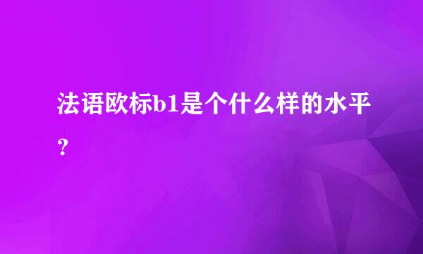 法语欧标b1是个什么样的水平？