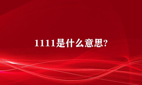 1111是什么意思?