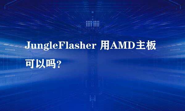 JungleFlasher 用AMD主板可以吗？