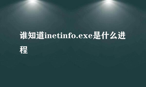 谁知道inetinfo.exe是什么进程