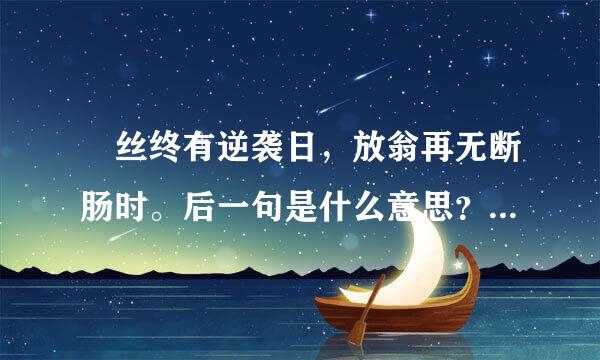 屌丝终有逆袭日，放翁再无断肠时。后一句是什么意思？请高手具体解释