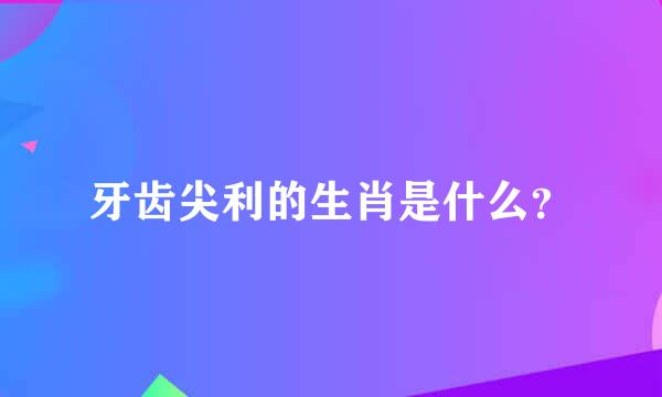 牙齿尖利的生肖是什么？