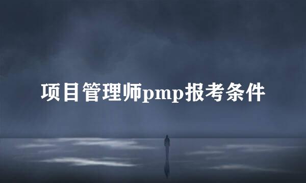 项目管理师pmp报考条件