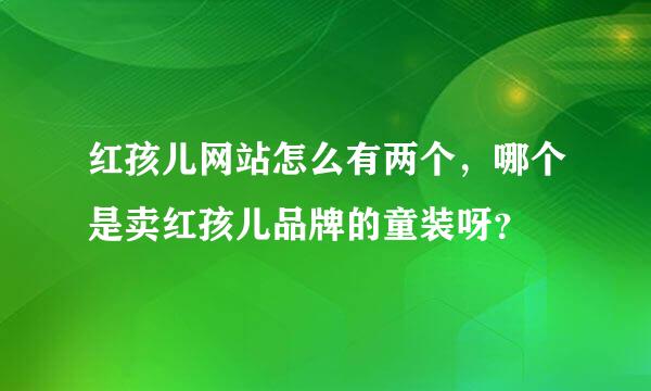 红孩儿网站怎么有两个，哪个是卖红孩儿品牌的童装呀？