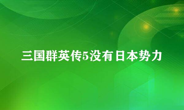 三国群英传5没有日本势力