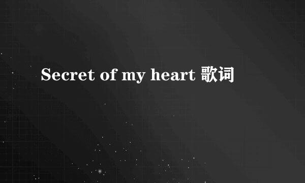 Secret of my heart 歌词