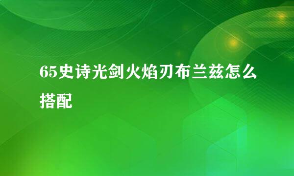 65史诗光剑火焰刃布兰兹怎么搭配