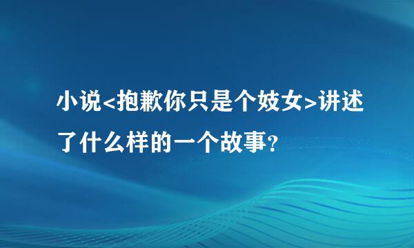 小说<抱歉你只是个妓女>讲述了什么样的一个故事？