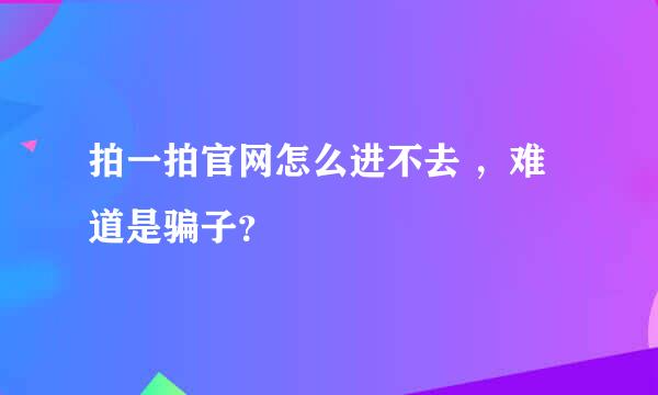 拍一拍官网怎么进不去 ，难道是骗子？