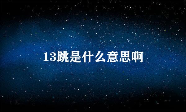 13跳是什么意思啊