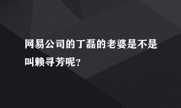 网易公司的丁磊的老婆是不是叫赖寻芳呢？