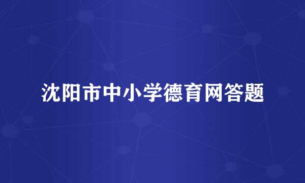 沈阳市中小学德育网答题